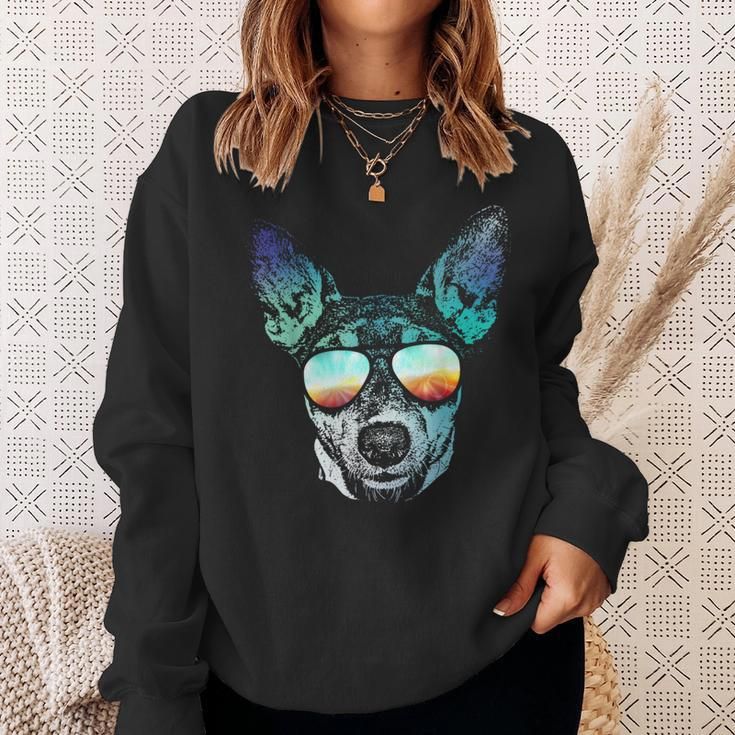 Retro Disco Dog Teddy Roosevelt Terrier Sweatshirt Gifts for Her