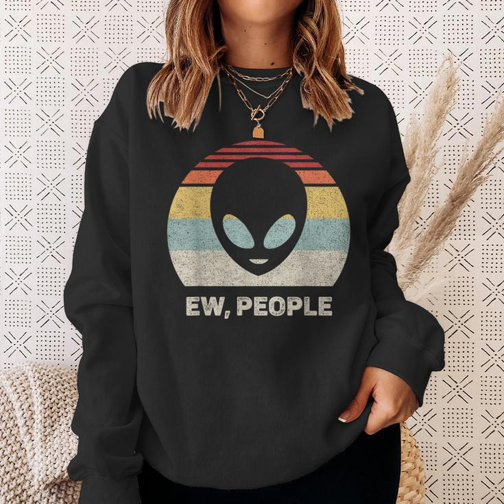 Retro Ew People With Alien Vintage Alien Sweatshirt Gifts for Her