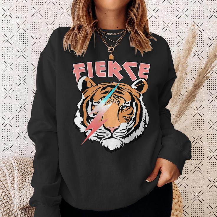 Retro Fierce Tiger Lover Lightning Sweatshirt Gifts for Her