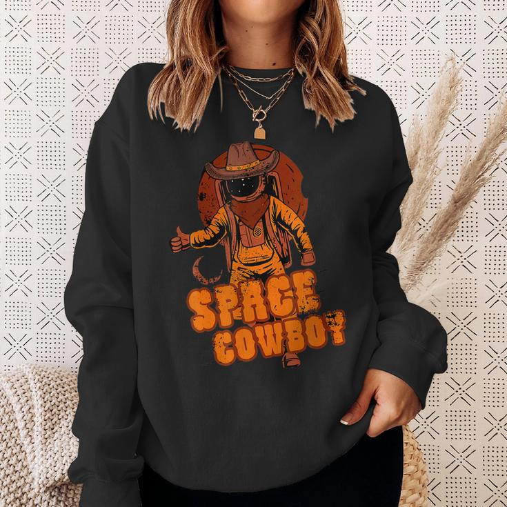 Retro Space Cowboy Cowgirl Rodeo Horse Astronaut Western Sweatshirt Gifts for Her