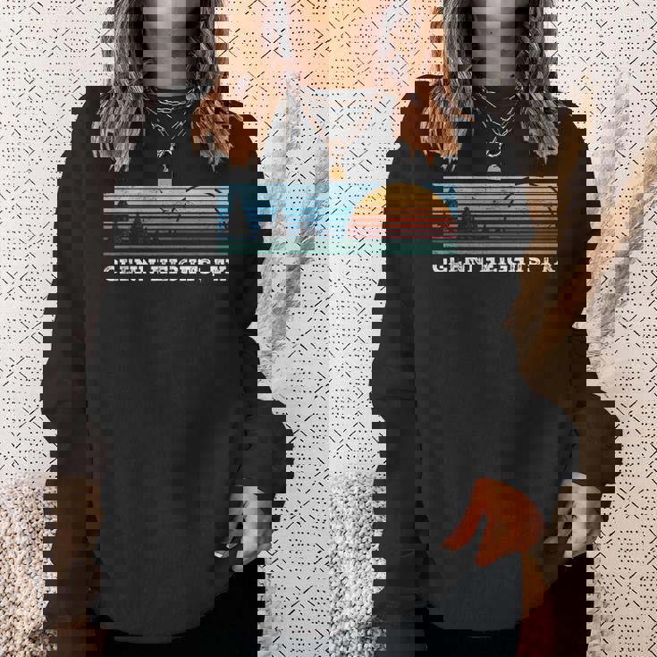 Retro Sunset Stripes Glenn Heights Texas Sweatshirt Gifts for Her