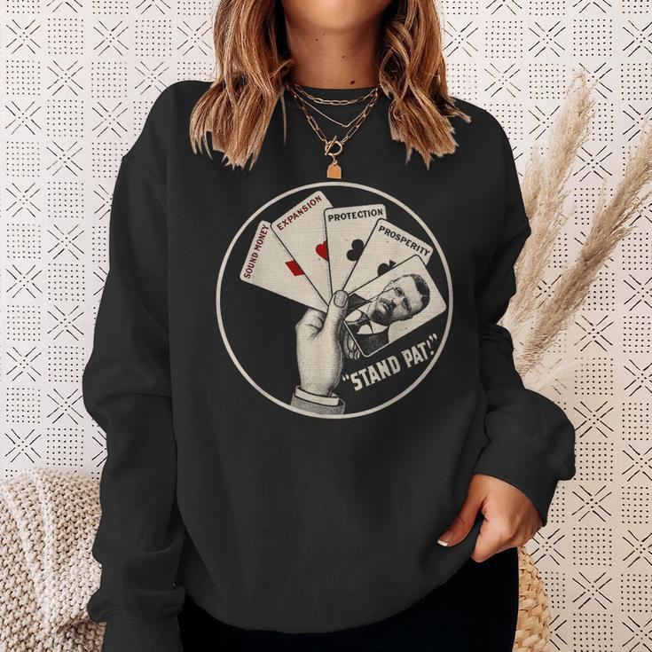 Retro Teddy Roosevelt Campaign Button Art-Rough Rider Sweatshirt Gifts for Her