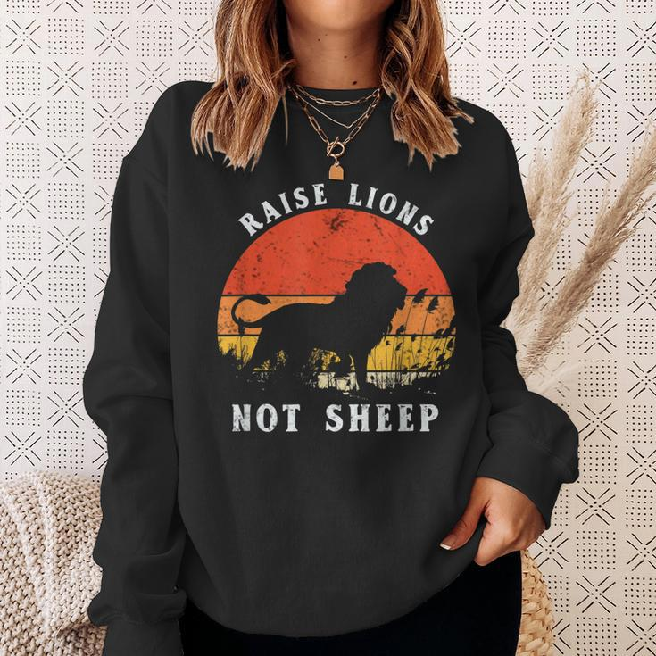 Retro Vintage Raise Lions Not Sheep Patriot Party Sweatshirt Gifts for Her