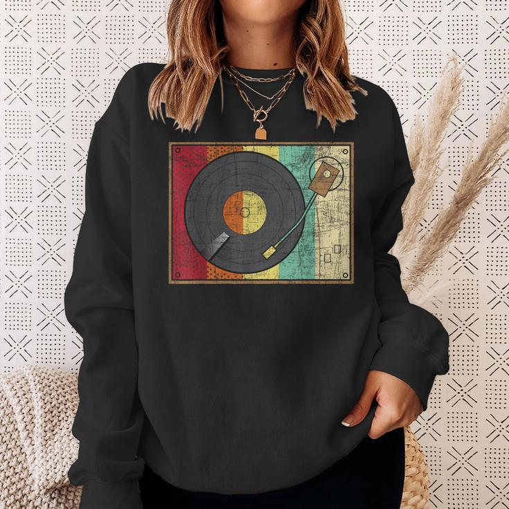 Retro Vintage Vinyl Record Player - Turntable Music Lover Vinyl Funny Gifts Sweatshirt Gifts for Her