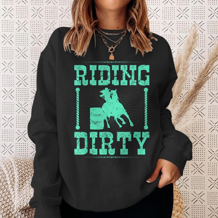Riding Dirty Barrel Racing Rodeo Cowgirl Barrel Racer Sweatshirt Gifts for Her