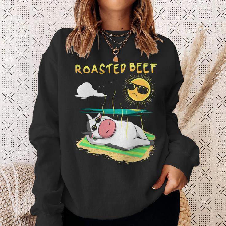 Roast Beef Cow Vacation Sun Tan Calf Lover Summer Vacationis Sweatshirt Gifts for Her