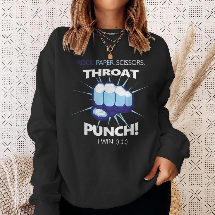 Rock Paper Scissors Throat Punch I Win Cool Sweatshirt Gifts for Her