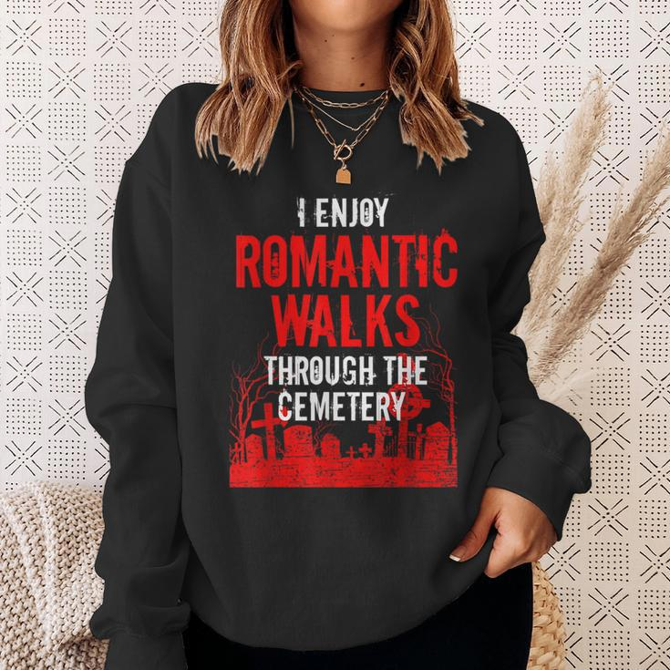 Romantic Walks Through Cemetery Death Horror Creepy 666 Creepy Sweatshirt Gifts for Her