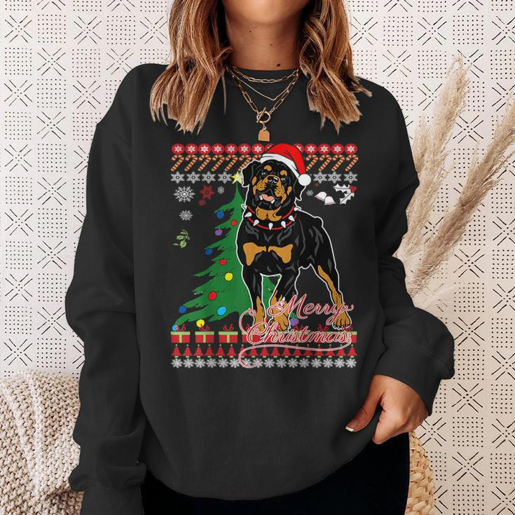 Rottweiler Ugly Christmas Sweater Sweatshirt Gifts for Her
