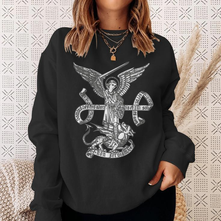 Saint Michael The Archangel Catholic Angels Sweatshirt Gifts for Her