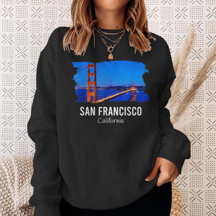 San Francisco California Bay Area Golden Gate Bridge Skyline Sweatshirt Gifts for Her