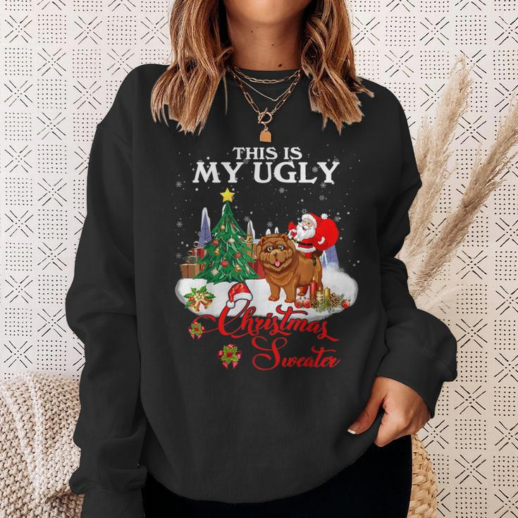 Santa Riding Chow Chow This Is My Ugly Christmas Sweater Sweatshirt Gifts for Her