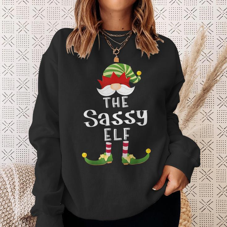 Sassy Elf Group Christmas Pajama Party Sweatshirt Gifts for Her