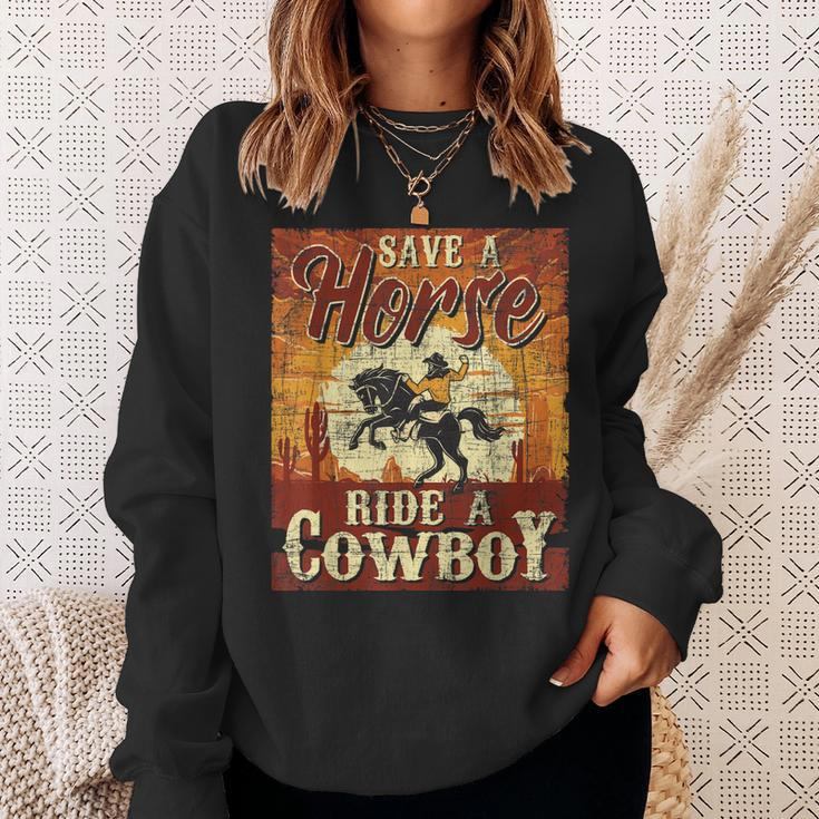 Save A Horse Cowboy Cowgirl Equestrian Calf Roping Lover Sweatshirt Gifts for Her