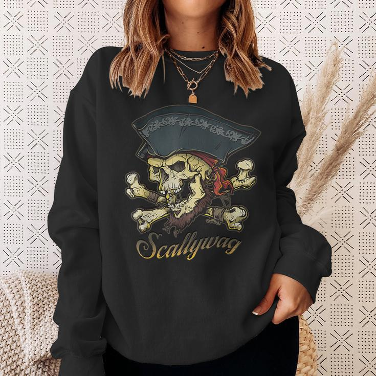 Scallywag Pirate Skull And Crossbones Jolly Roger Jolly Roger Sweatshirt Gifts for Her