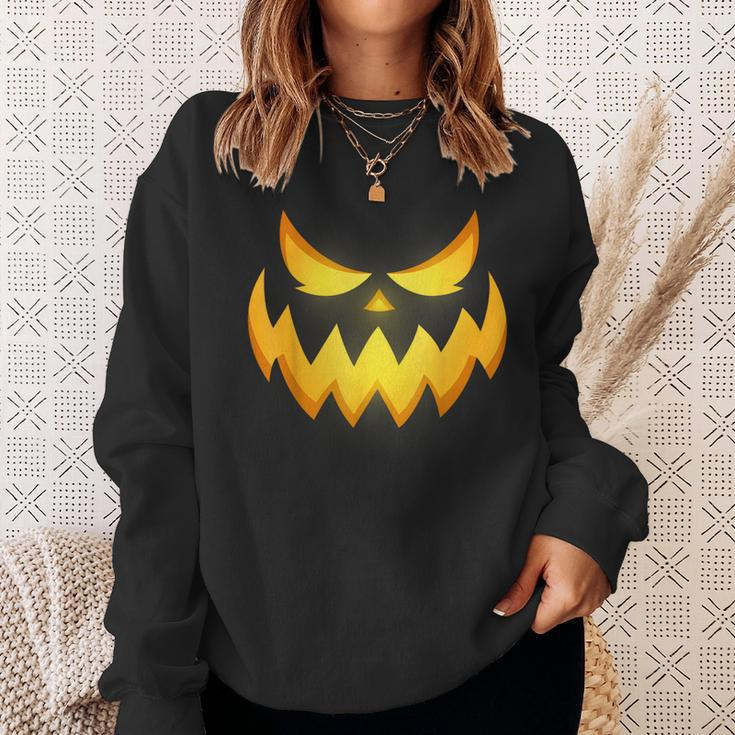 Scary Spooky Jack O Lantern Face Pumpkin Halloween Boys Sweatshirt Gifts for Her