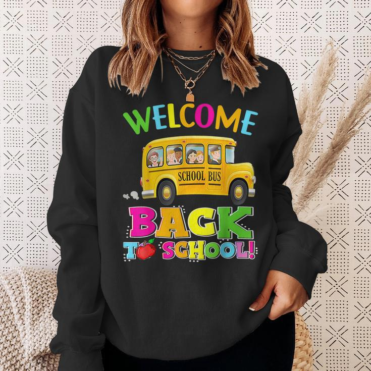 School Bus Welcome Back To School First Day Of School Bus Gifts Sweatshirt Gifts for Her