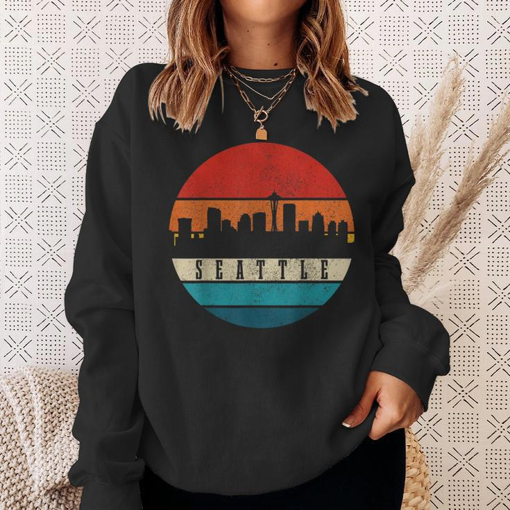 Seattle Washington Skyline Pride Vintage Seattle Sweatshirt Gifts for Her
