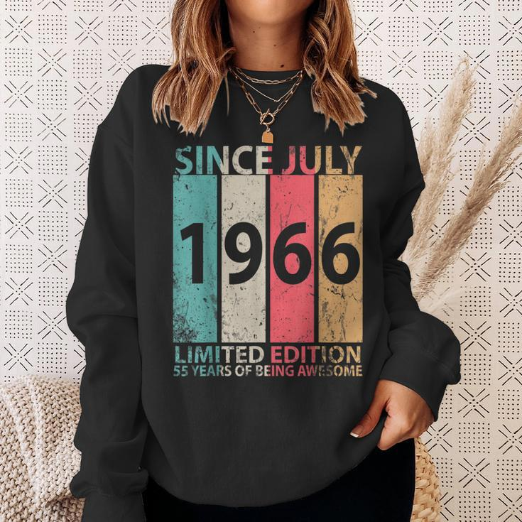 Since July 1966 Ltd Edition Happy 55 Years Of Being Awesome Sweatshirt Gifts for Her
