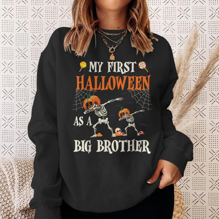 Skeleton Dabbin Together My First Halloween As A Big Brother Sweatshirt Gifts for Her