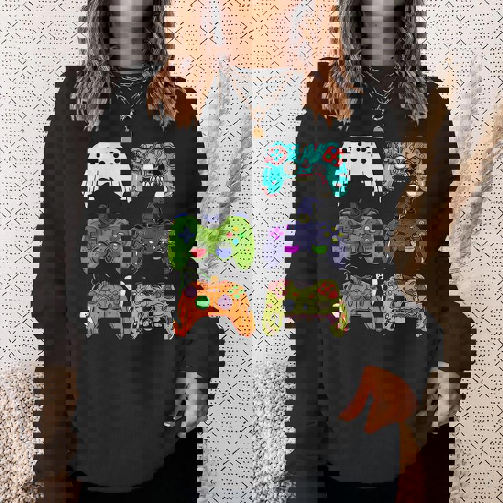 Skeleton Zombie Gaming Controllers Halloween For Gamer Boys Sweatshirt Gifts for Her Skeleton Zombie Gaming Controllers Halloween For Gamer Boys Sweatshirt Gifts for Her