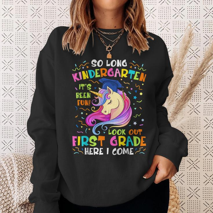 So Long Kindergarten Look Out 1St Grade Here I Come Unicorn Sweatshirt Gifts for Her