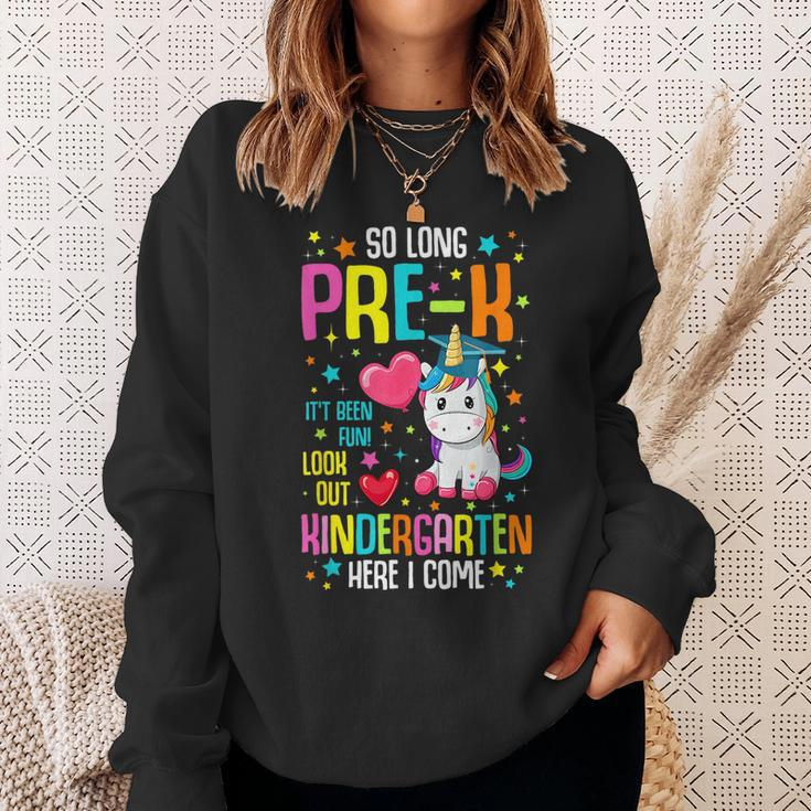 So Long Pre-K Kindergarten Here I Come Unicorn Graduation Sweatshirt Gifts for Her