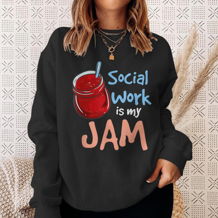 Social Work Is My Jam Social Worker Sweatshirt Gifts for Her