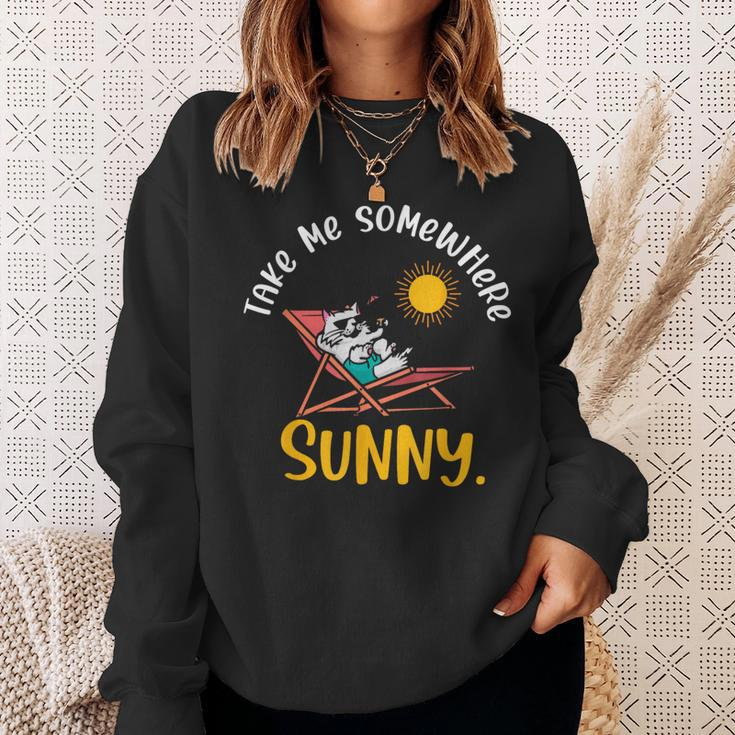 Take Me Somewhere Beach Sunny Vacation Summer Travel Sunset Sweatshirt Gifts for Her