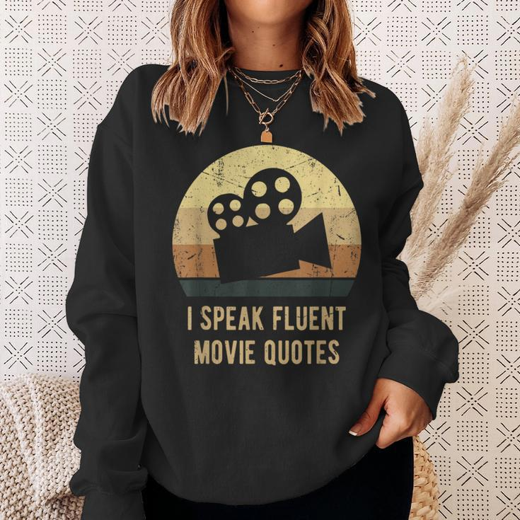 I Speak Fluent Movie Quotes Vintage Movie Lover Sweatshirt Gifts for Her