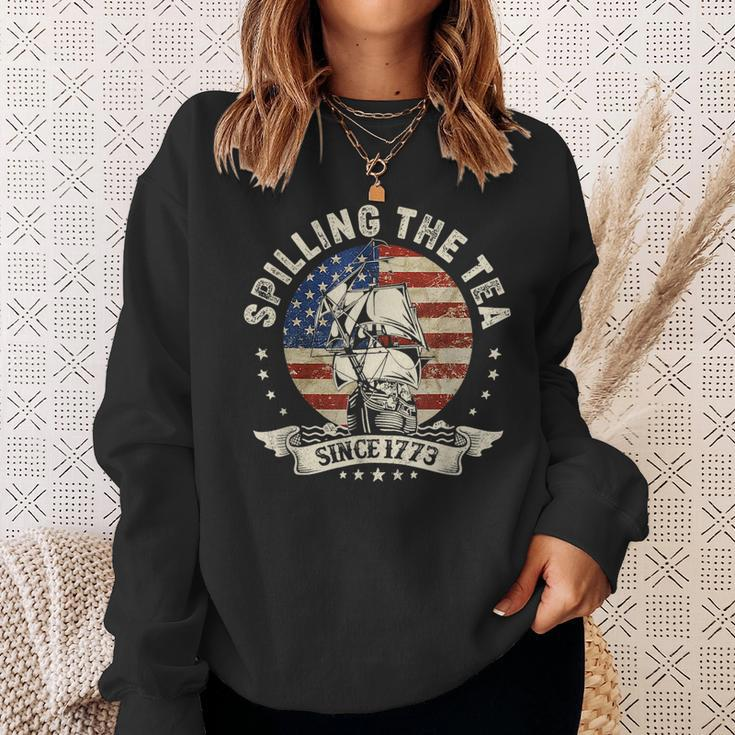 Spilling The Tea Since 1773 Patriotic 4Th Of July Sweatshirt Gifts for Her