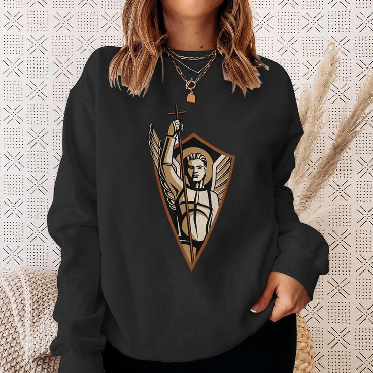 St Saint Michael The Archangel Catholic Angel Warrior Sweatshirt Gifts for Her