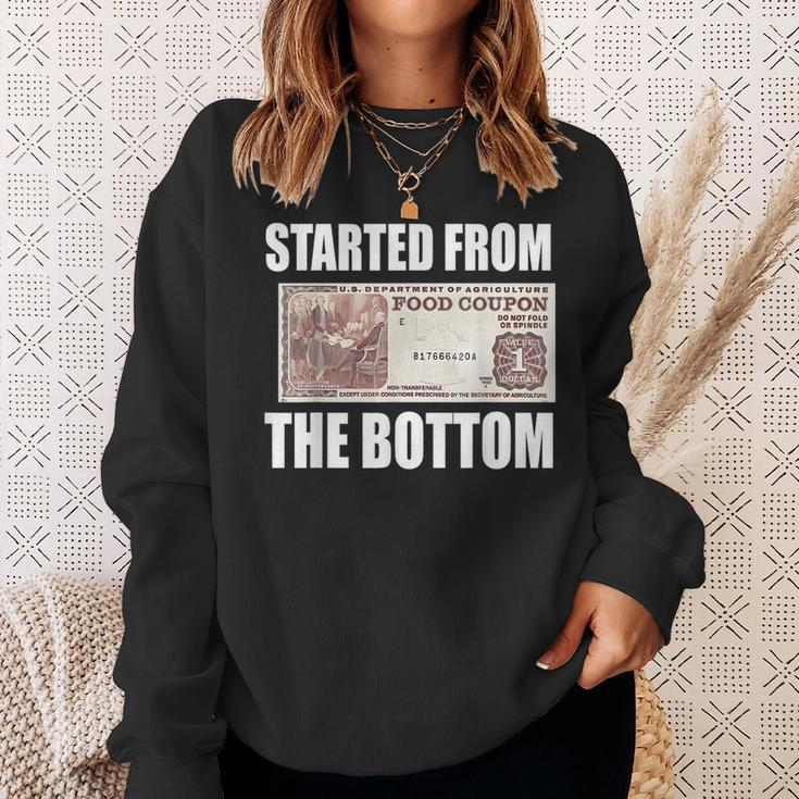 Started From Bottom Food Stamp Coupon Meme Sweatshirt Gifts for Her