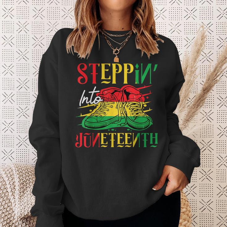 Stepping Into Junenth Like My Ancestors Youth Shoes Sweatshirt Gifts for Her