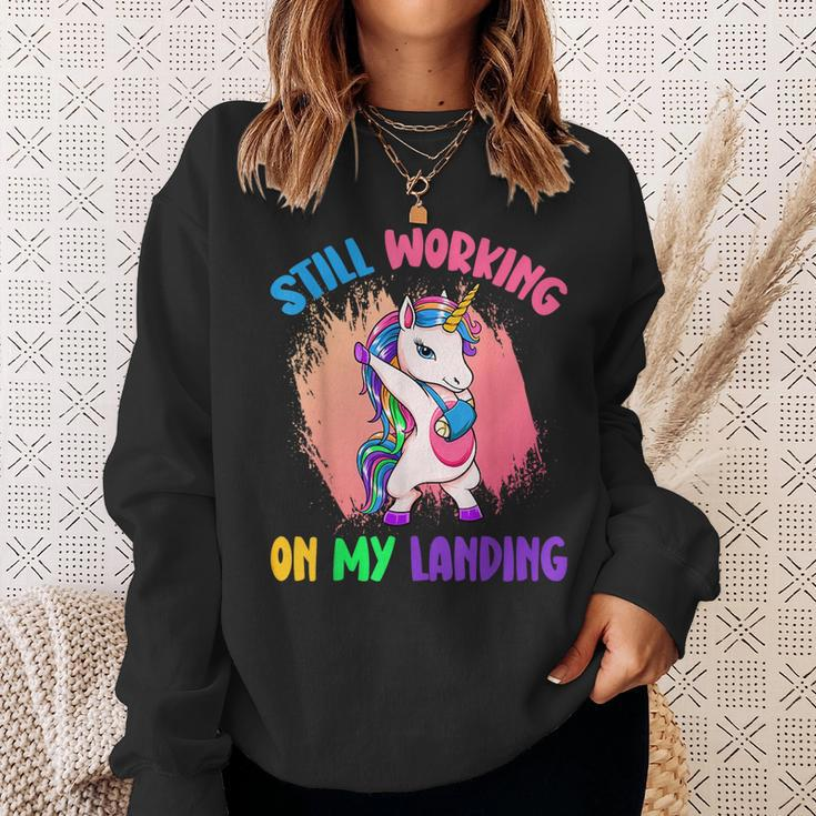 Still Working On My Landing Unicorn Mystical Unicorns Sweatshirt Gifts for Her