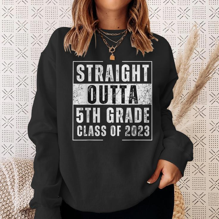 Straight Outta 5Th Grade Class Of 2023 Funny Graduation Sweatshirt Gifts for Her