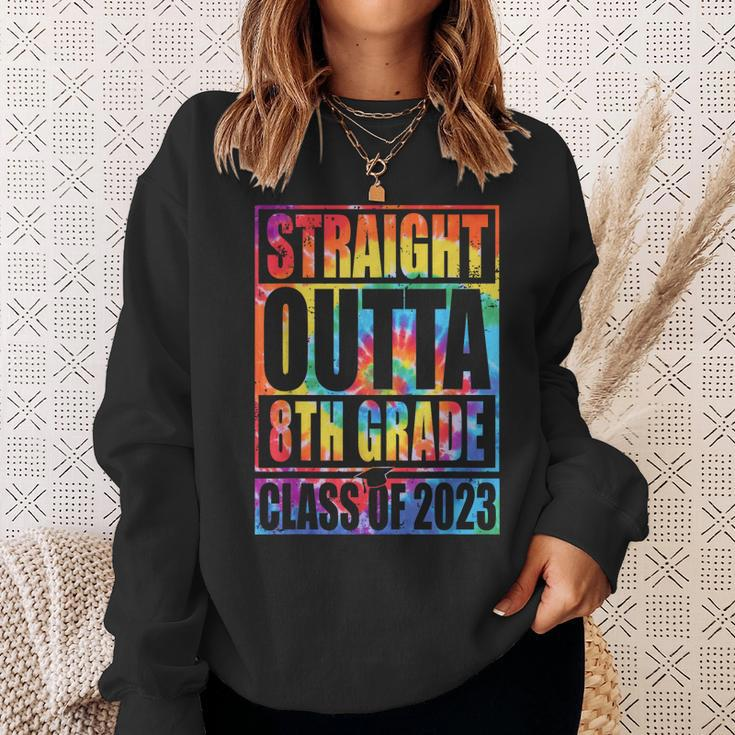 Straight Outta 8Th Grade Graduation Class Of 2023 Tie Dye Sweatshirt Gifts for Her