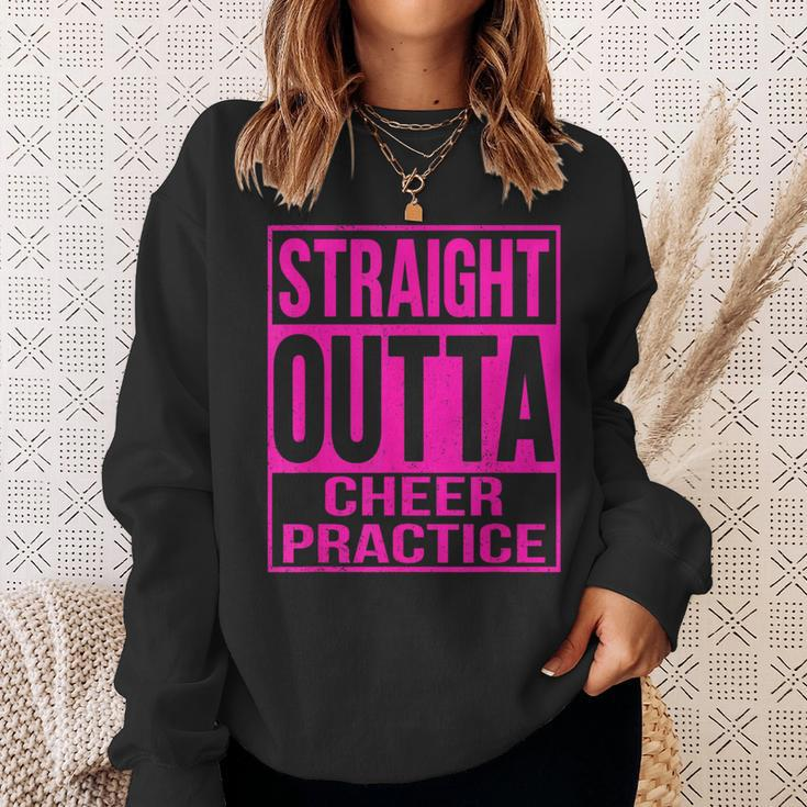 Straight Outta Cheer Practice Cheerleader Cheer Pink Sweatshirt Gifts for Her