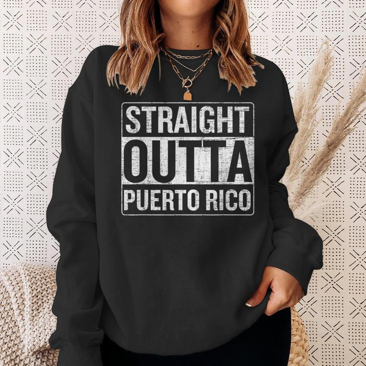Straight Outta Puerto Rico Vintage Patriotic Pride Heritage Sweatshirt Gifts for Her