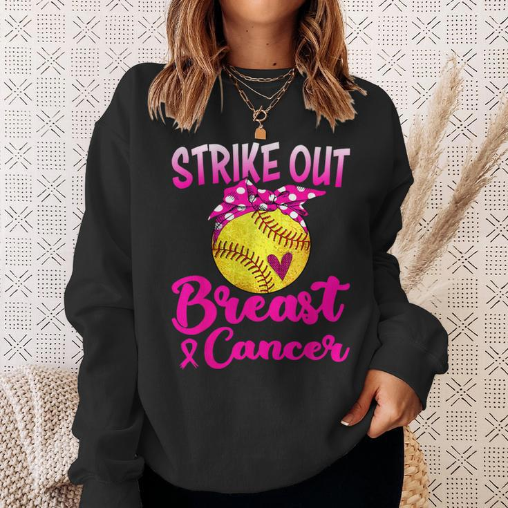 Strike Out Breast Cancer Awareness Pink Baseball Fighters Sweatshirt Gifts for Her