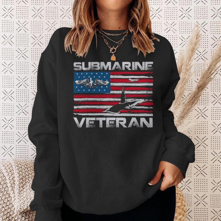 Submarine Veteran Silent Service American Flag Veterans Day Sweatshirt Gifts for Her