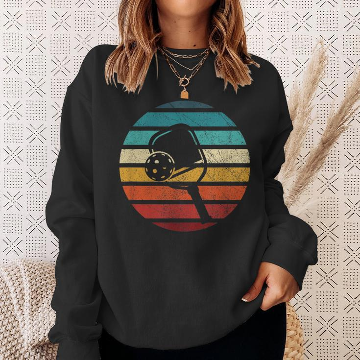 Sunset Us Flag Pickleball Addict Player Paddleball Lover Sweatshirt Gifts for Her