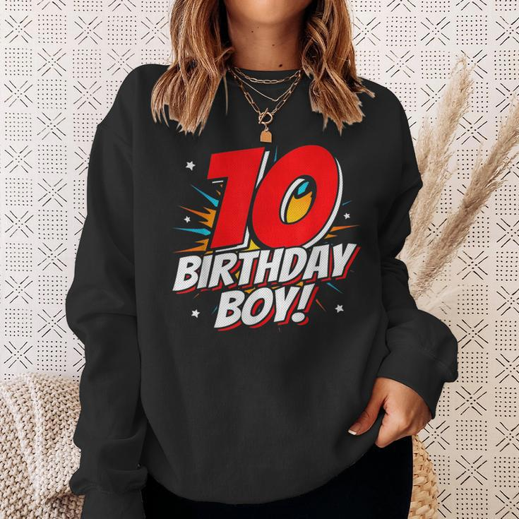 Superhero Birthday Boy Party 10 Year Old 10Th Birthday Sweatshirt Gifts for Her