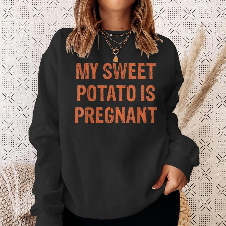 My Sweet Potato Is Pregnant Couples Pregnancy Announcement Sweatshirt Gifts for Her