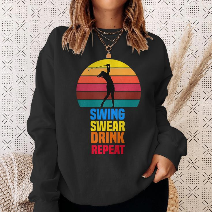 Swing Swear Drink Repeat Funny Golfer Golf Lovers Quote Golf Funny Gifts Sweatshirt Gifts for Her