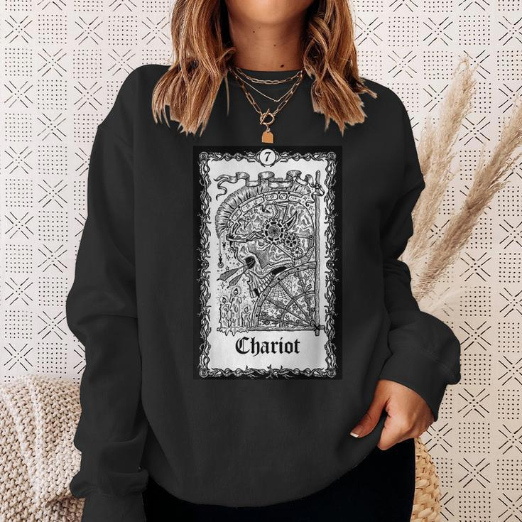 Tarot Card The Chariot Skull Goth Punk Magic Occult Tarot Sweatshirt Gifts for Her