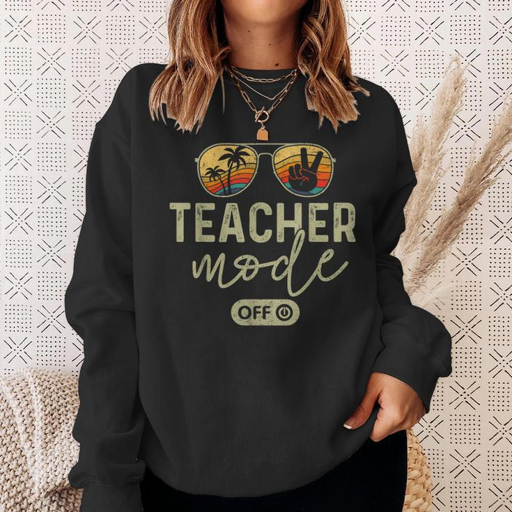 Teacher Mode Off Sunglasses Retro Sunset Summer Vacation Sweatshirt Gifts for Her