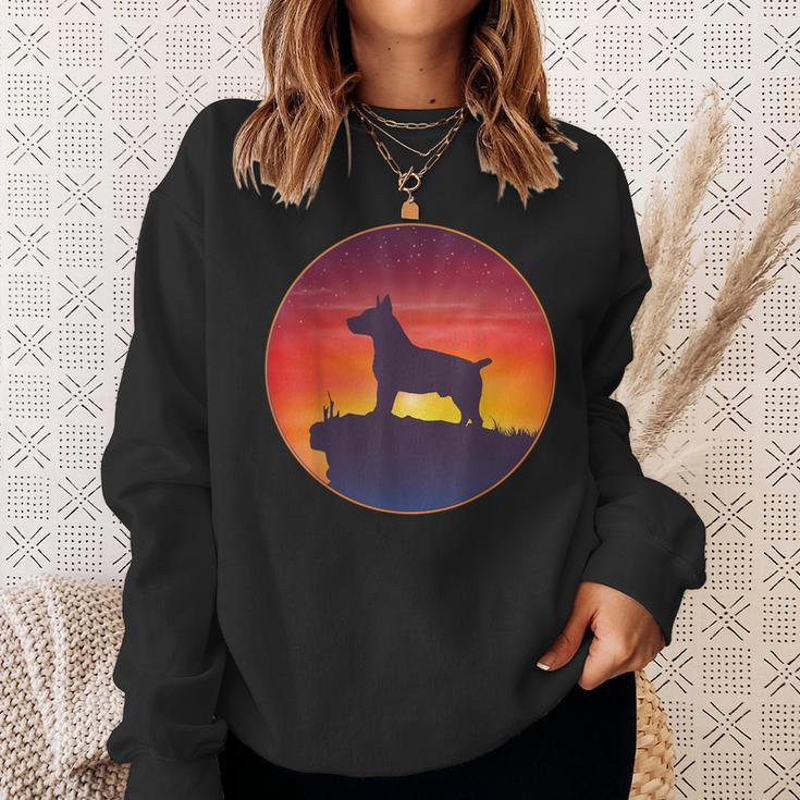 Teddy Roosevelt Terrier Dog Sunset Sweatshirt Gifts for Her