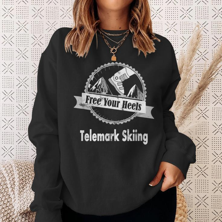Telemark Skiing Free You Heel - Think Different Ski Skiing Funny Gifts Sweatshirt Gifts for Her