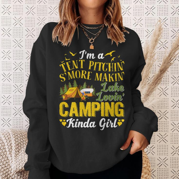 Tent Pitching Smore Making Lake Loving Camping Kinda Girl Gift For Womens Sweatshirt Gifts for Her
